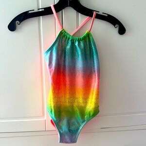 Girls one piece mermaid swimsuit.